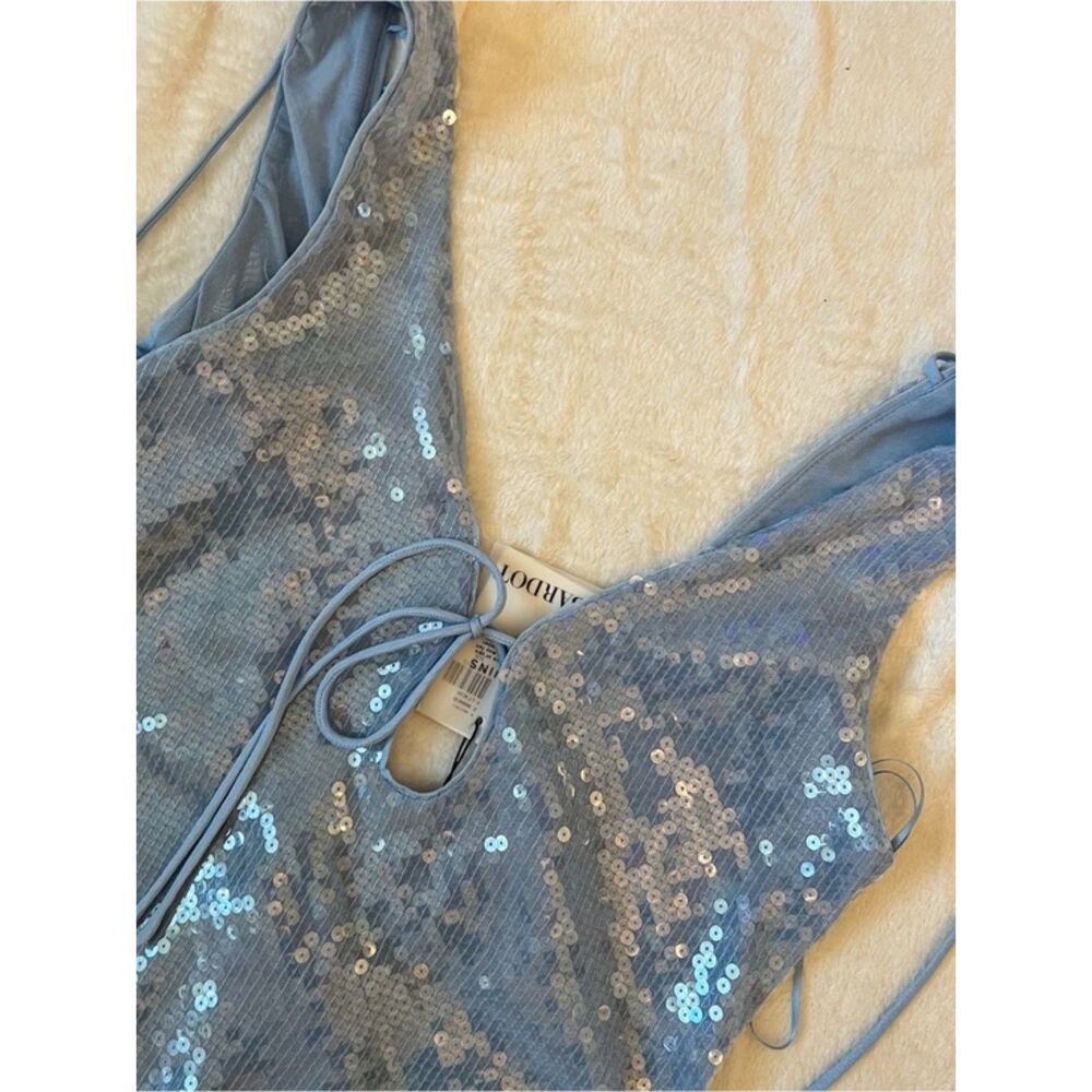 Bardot Light Blue Sequin Midi Dress - Picture 3 of 5